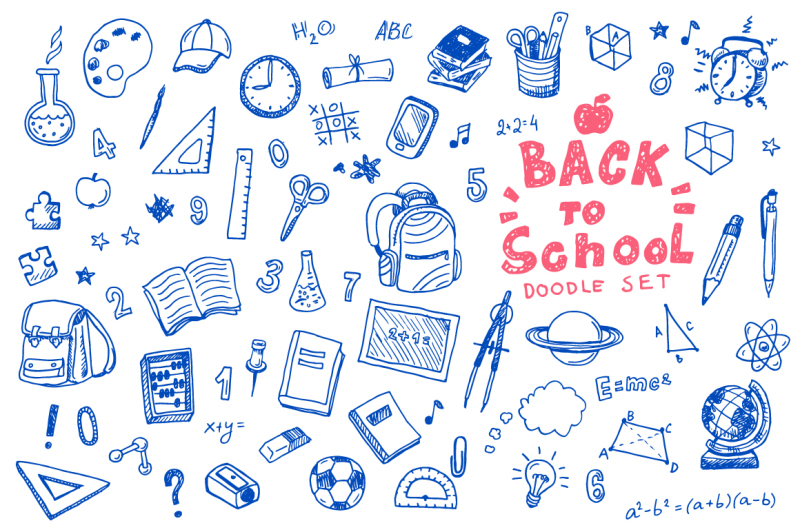 back-to-school-doodle-vector-set