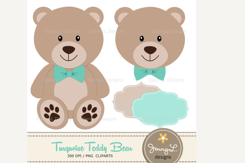 turquiose-teddy-bear-digital-papers-and-clipart