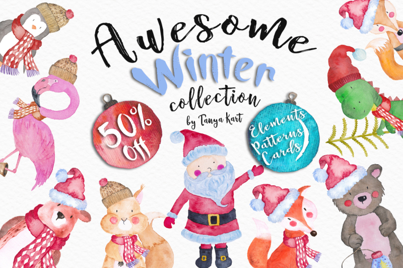 awesome-winter-watercolor-collection