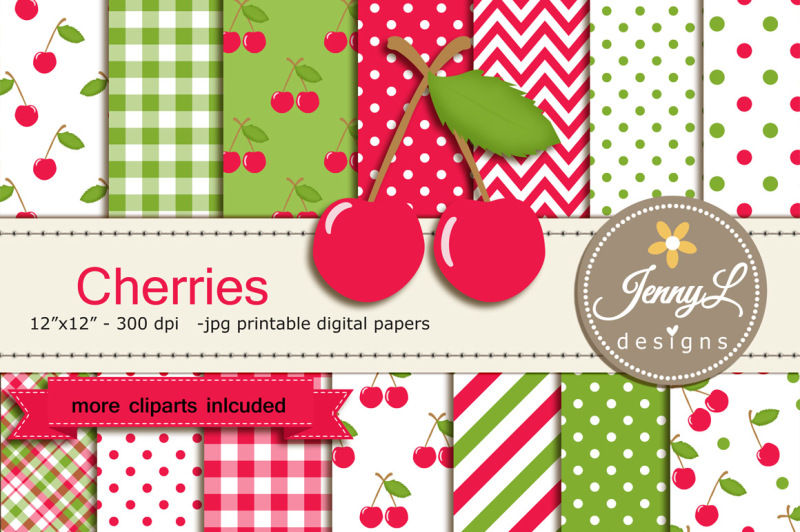 cherry-digital-papers-and-clipart