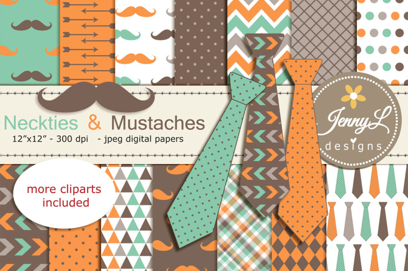 mustache-necktie-father-s-day-digital-papers-and-cliparts