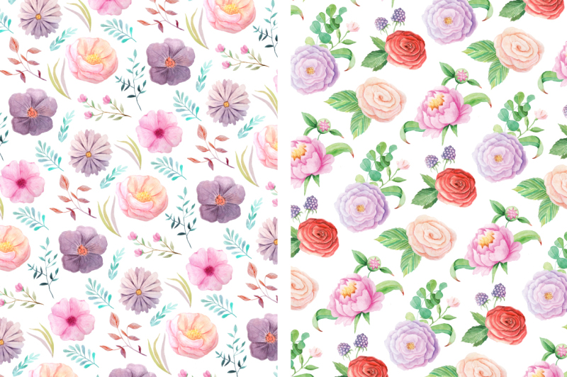 summer-floral-seamless-patterns