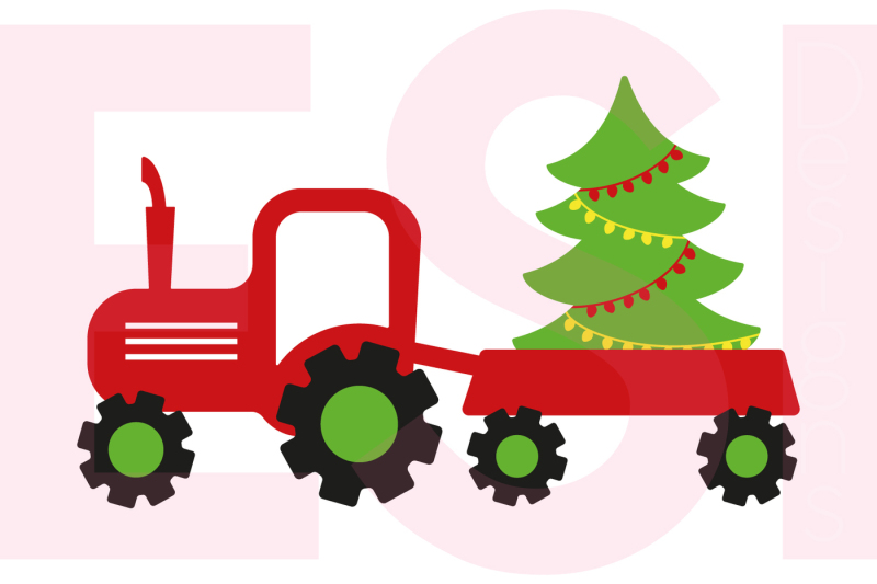 tractor-and-christmas-tree-design-svg-dxf-eps-cutting-files
