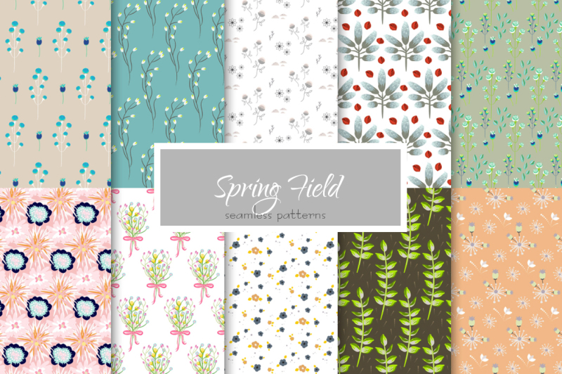 retro-spring-field-seamless-patterns