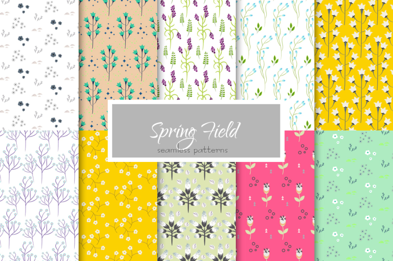 retro-spring-field-seamless-patterns
