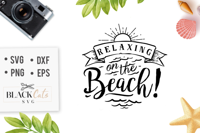 Relaxing on the beach - SVG file Cricut Explore