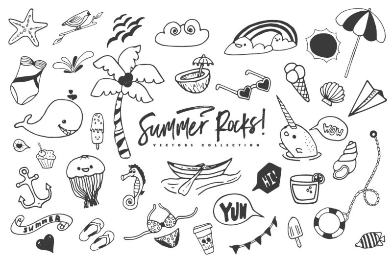 summer-rocks-vectors-collection