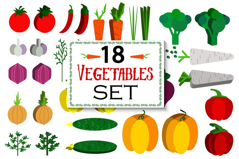 18-vegetables-set