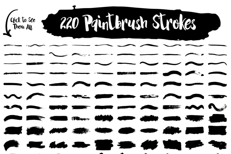 220 Paintbrush Strokes Vector Png Psd Brushes By Shannon Keyser Thehungryjpeg Com
