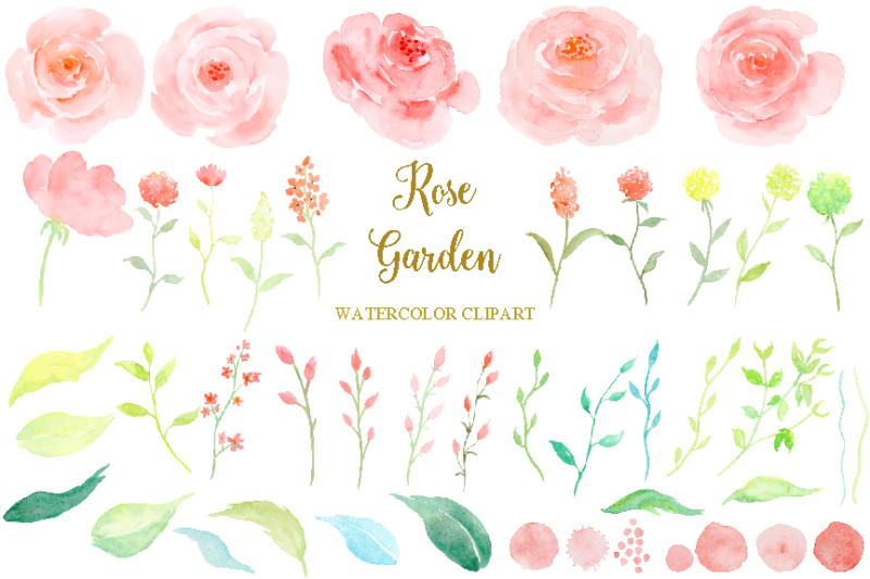 watercolor-clipart-rose-garden