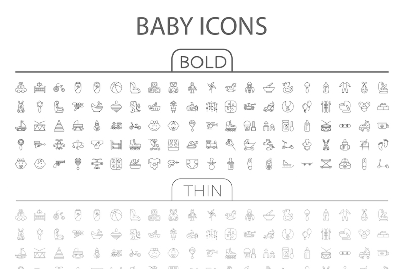 baby-flat-vector-icon-set