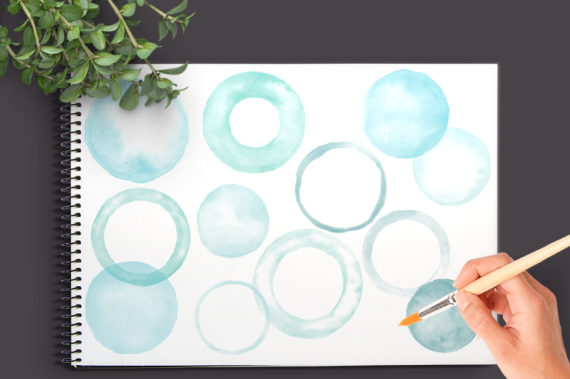 watercolor-circle-graphics-teal-and-aqua-turquoise-clip-art-round