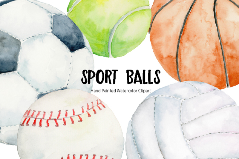 watercolor-sport-balls
