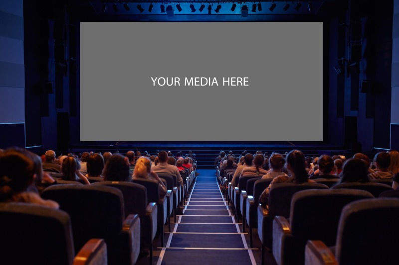 Download Download Empty Cinema Screen With Audience Psd Mockup Hd Wallpaper Wallpaper Free Mockups Download