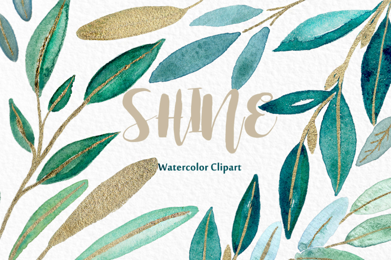 shine-gold-leaves-watercolor-clipart