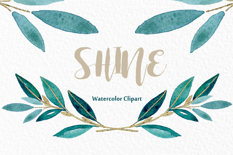 shine-gold-leaves-watercolor-clipart
