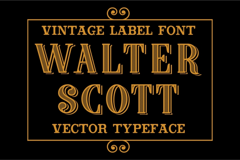 vintage-label-walter-scott-vector-letters