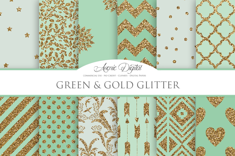 mint-and-gold-digital-paper