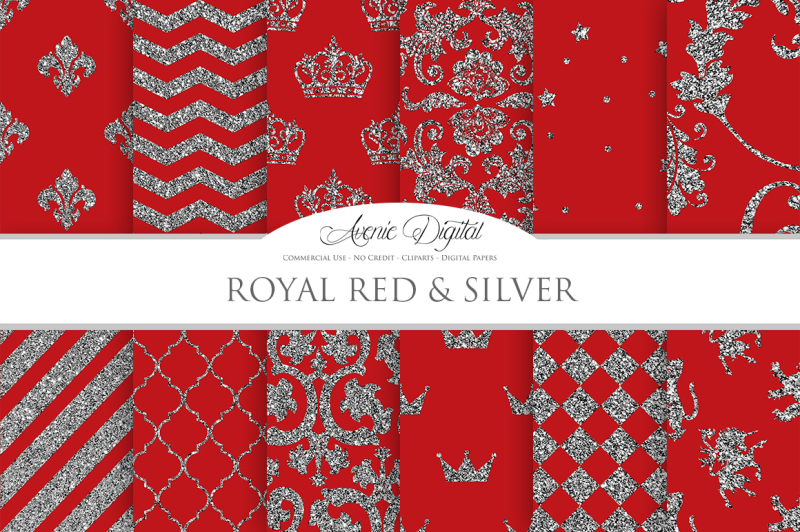 royal-red-and-silver-digital-paper