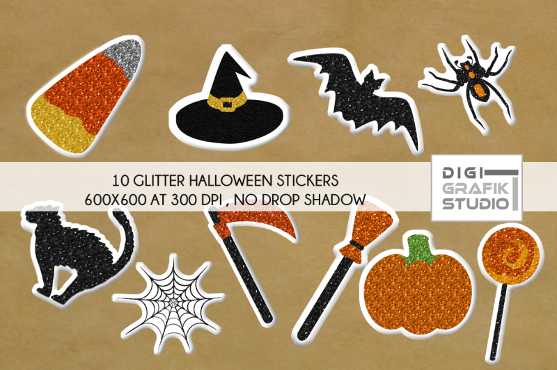 glitter-puffy-halloween-digital-stickers