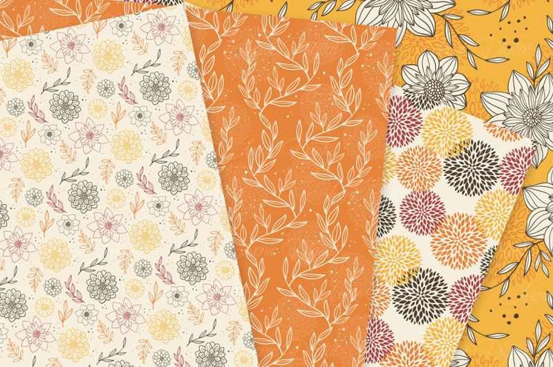 autumn-floral-digital-paper-flower-vector-patterns