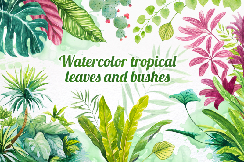 watercolor-tropical-leaves-set-2