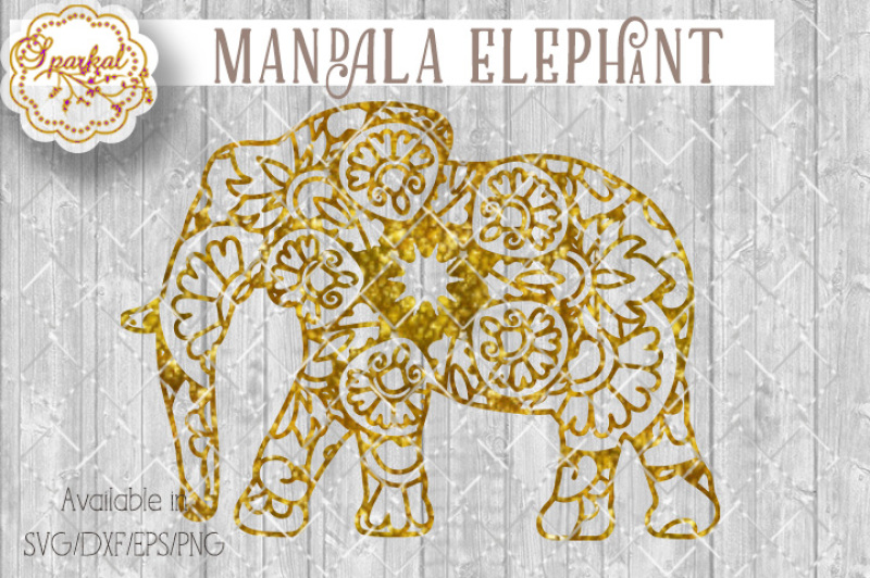 Download Mandala Elephant, Cut File ~ SVG/DXF/EPS/PNG By Sparkal Designs | TheHungryJPEG.com