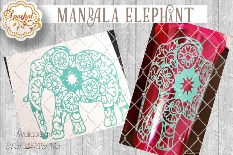 Download Mandala Elephant, Cut File ~ SVG/DXF/EPS/PNG By Sparkal Designs | TheHungryJPEG.com