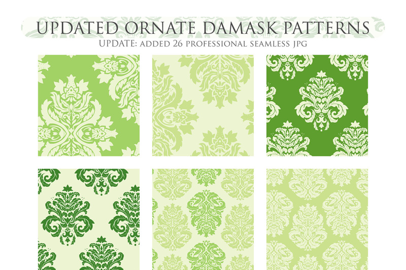 28-green-damask-digital-papers-bundle