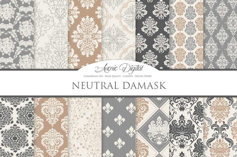 28-neutral-damask-backgrounds-bundle