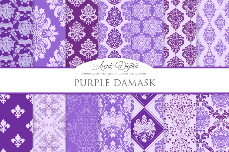 28-purple-damask-digital-paper-bundle