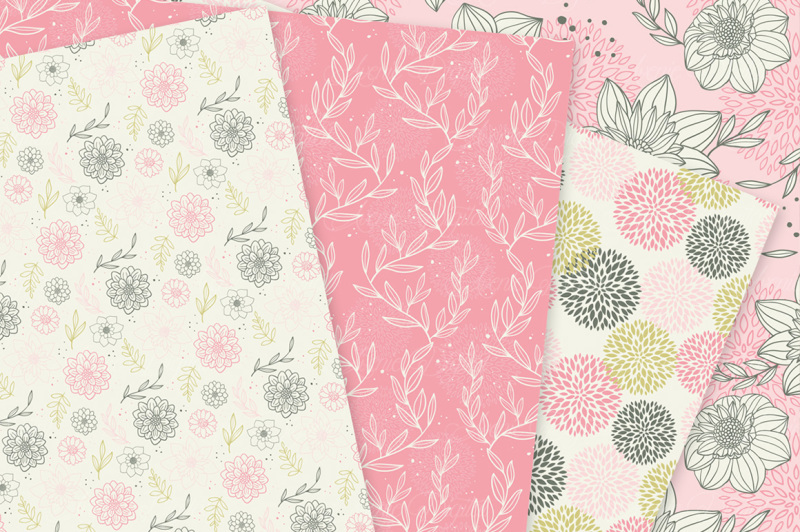 pink-flowers-vector-patterns-and-pink-floral-digital-papers