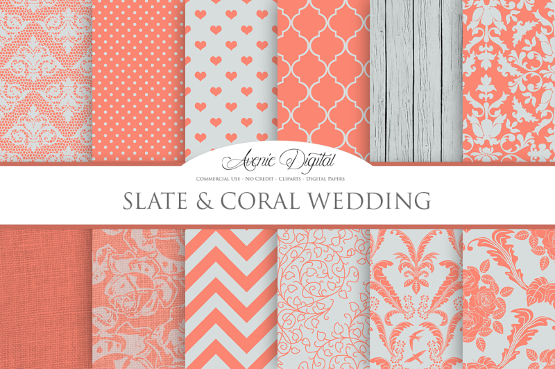 slate-and-coral-wedding-digital-paper