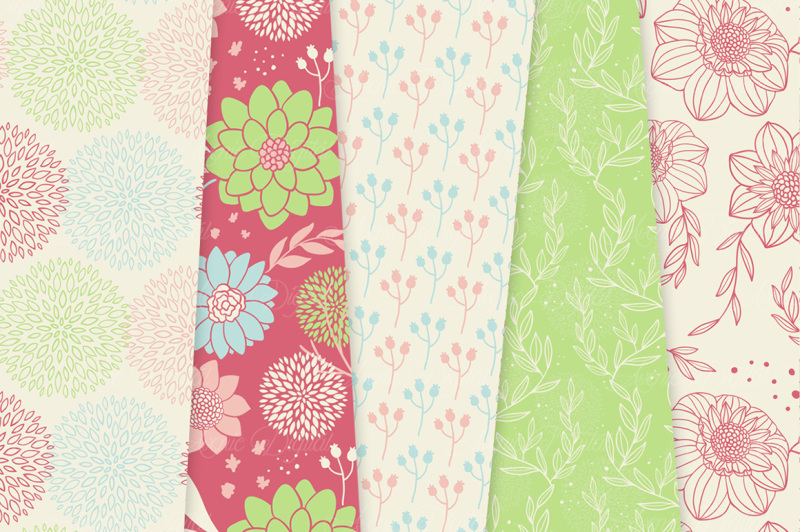 spring-flowers-vector-patterns-and-floral-digital-paper
