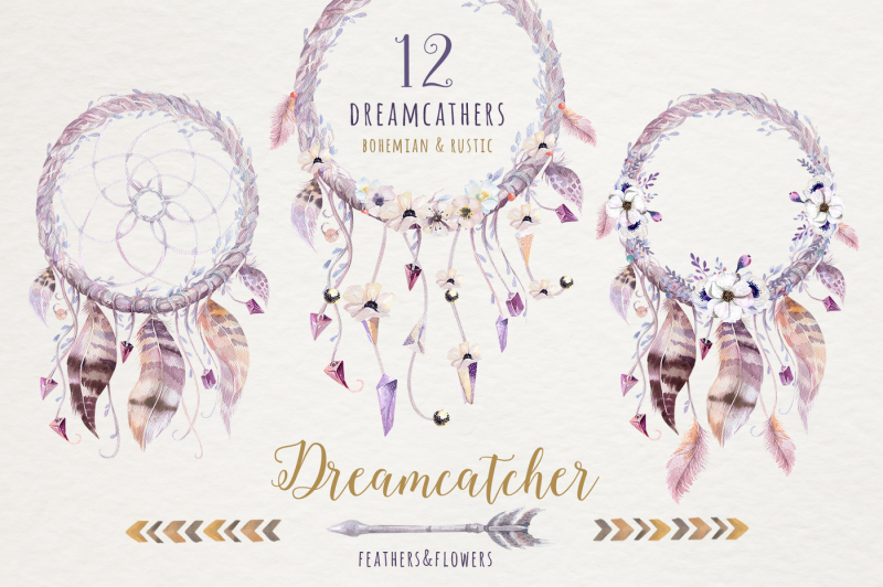 watercolor-dreamcathers-ii-bohemian-style