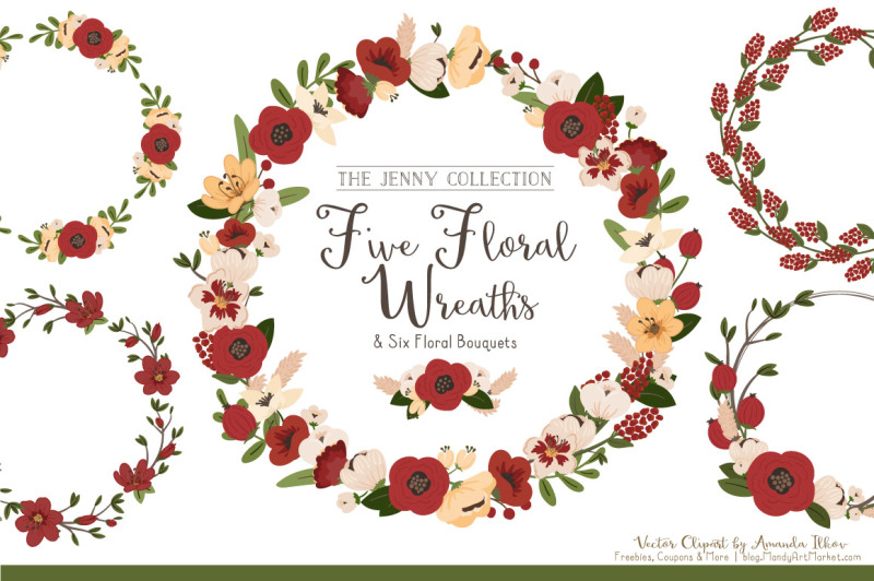 jenny-vector-floral-wreaths-and-bouquets-in-christmas