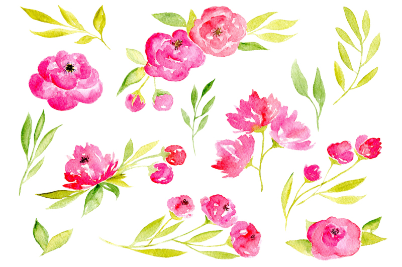 45-pink-watercolor-flowers
