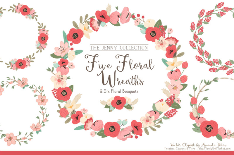 jenny-floral-vector-wreaths-in-mint-and-coral