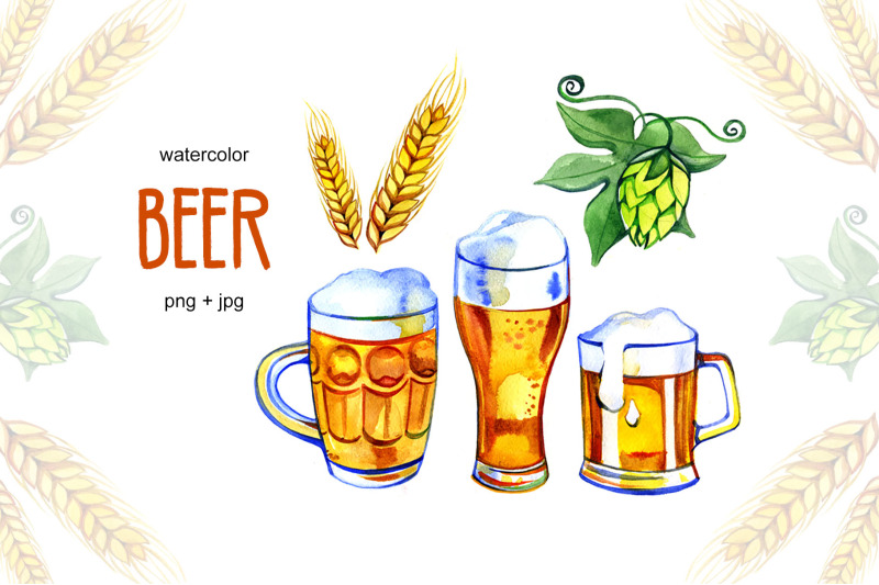 watercolor-beer-hop-and-malt