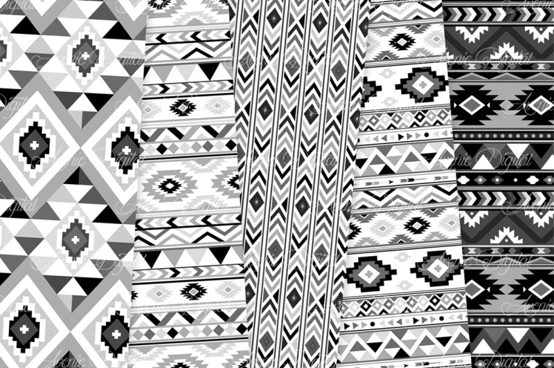 black-and-white-aztec-digital-paper