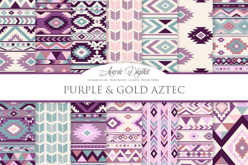 purple-aztec-digital-paper