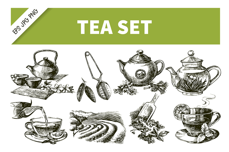 sketch-hand-drawn-vector-tea-set