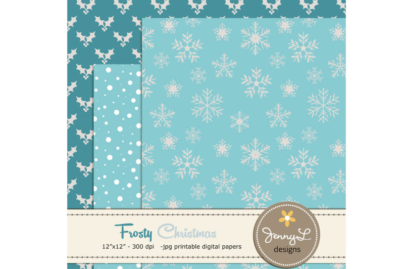 frosty-christmas-digital-papers