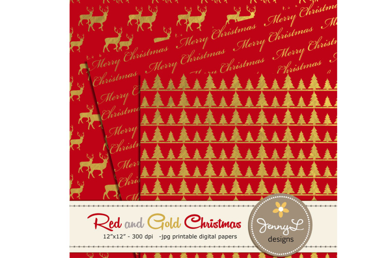 red-and-gold-christmas-digital-papers