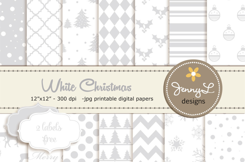 white-christmas-digital-papers
