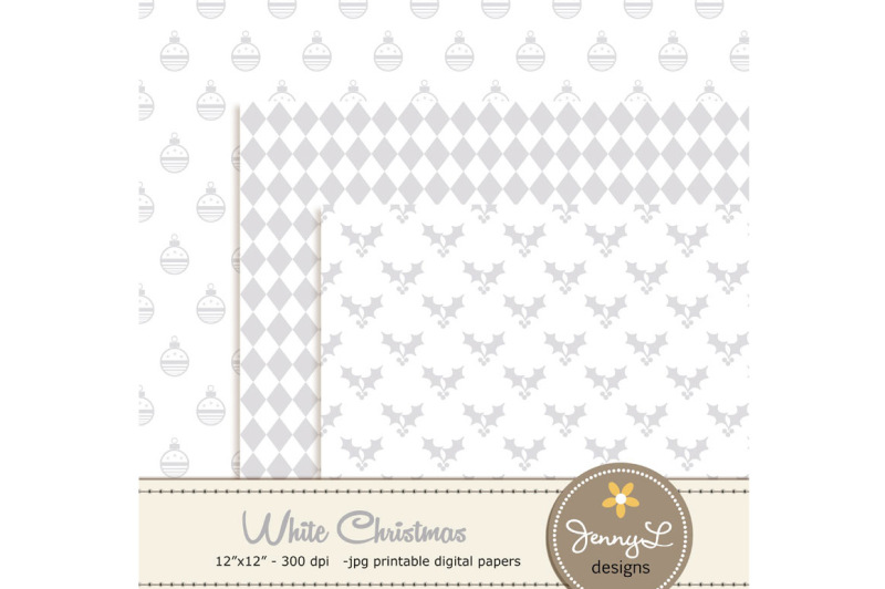 white-christmas-digital-papers