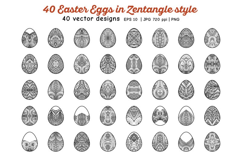 40-easter-eggs-set