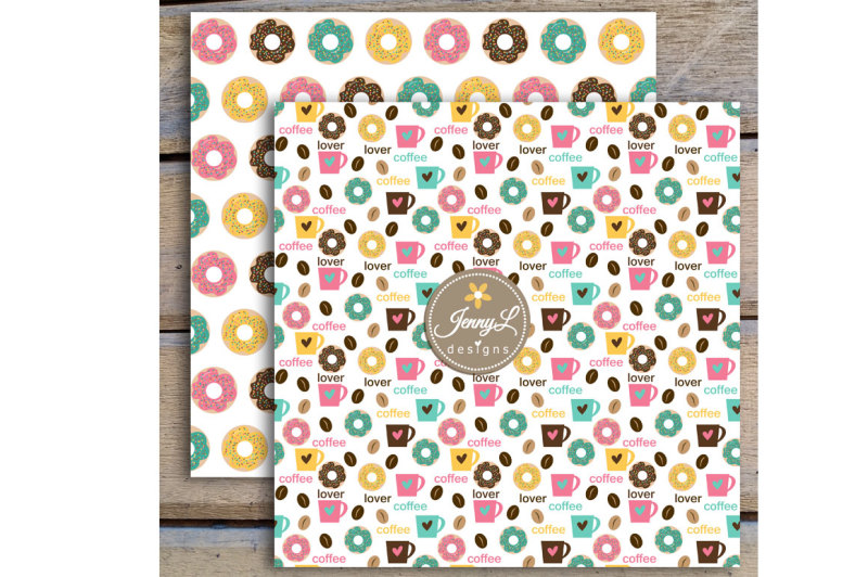 coffee-donuts-digital-papers-and-clipart