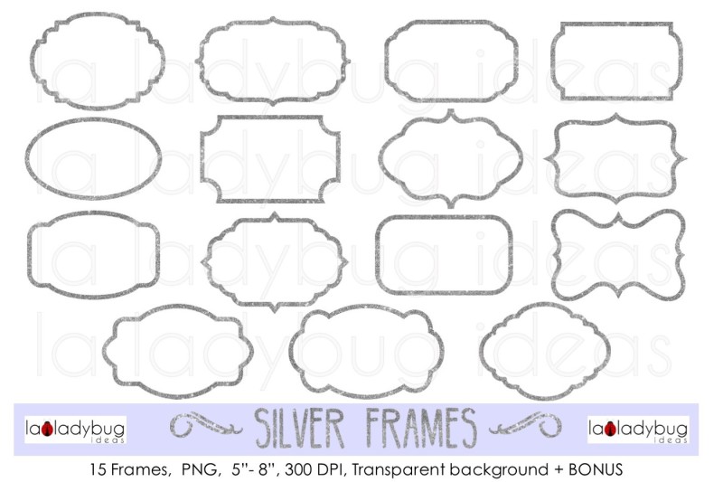 silver-frames-clip-art-silver-glitter-frames-bonus