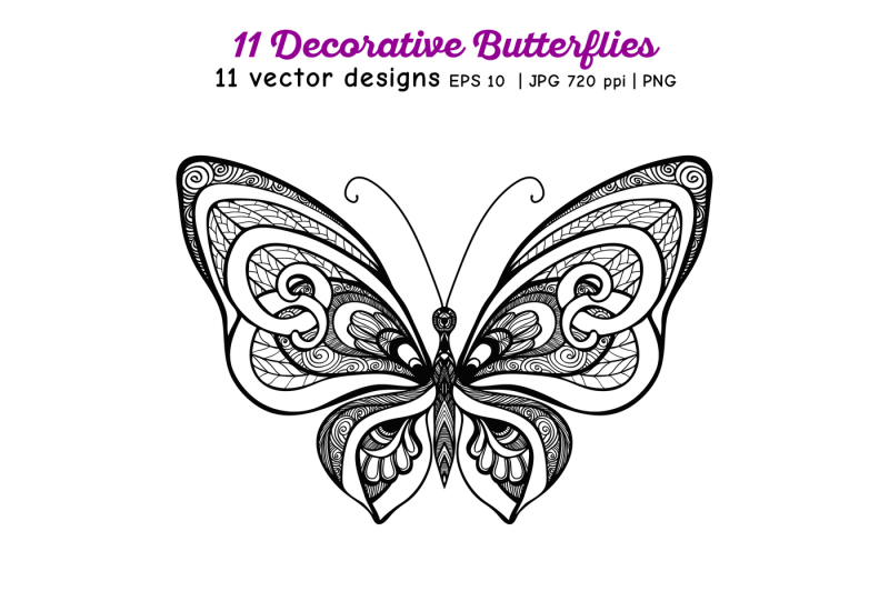 11-butterflies-set